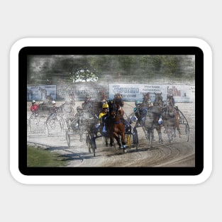 harness horse cart racing - Pencil, Original Sticker